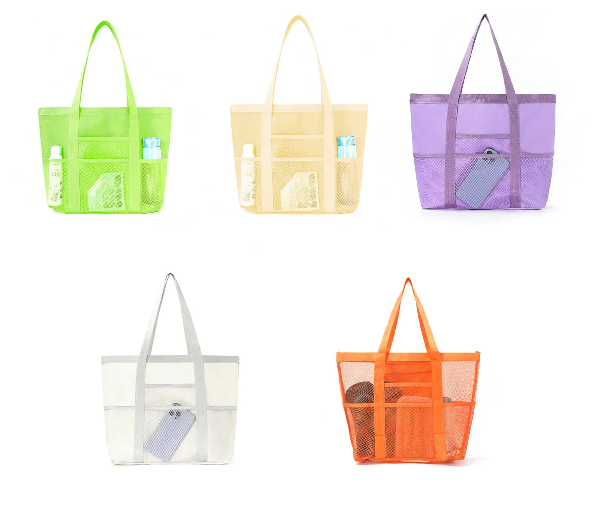 Large Capacity Mesh Beach Bag – Multifunctional | Pool & Travel Shoulder Bag | Swimsuit Storage | 8 Colors
