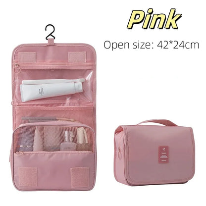 Sac de maquillage de voyage de haute qualité, organisateur de produits de toilette étanche pour femmes, nécessaire de salle de bain, pochette de lavage, sac de rangement de maquillage à crochet