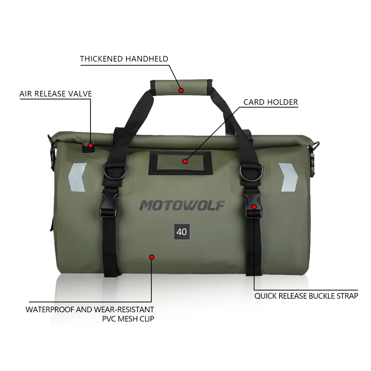 Waterproof Motorcycle Tail Bag - 20L to 100L