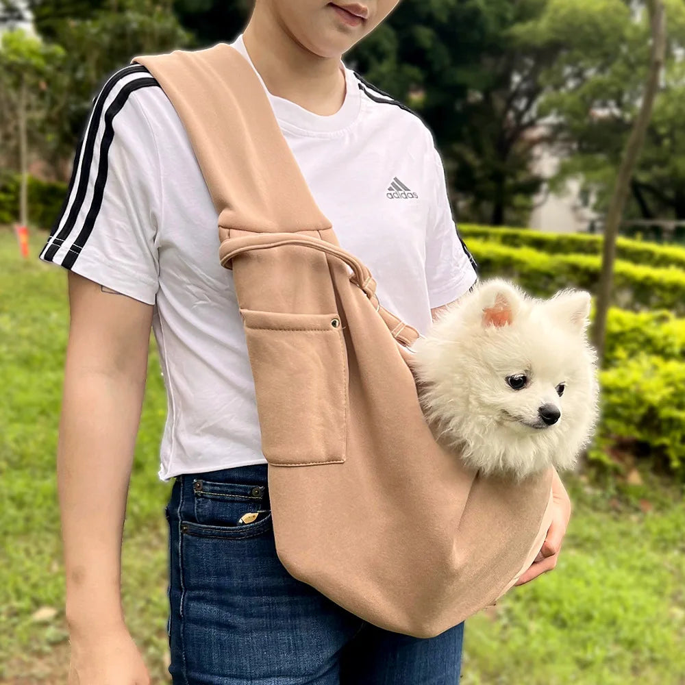 Sling Transporteur Bandoulière en Toile Chien & Chat – Mains Libres | Jusqu’à 7,5 kg | Chihuahua, Caniche & Teddy