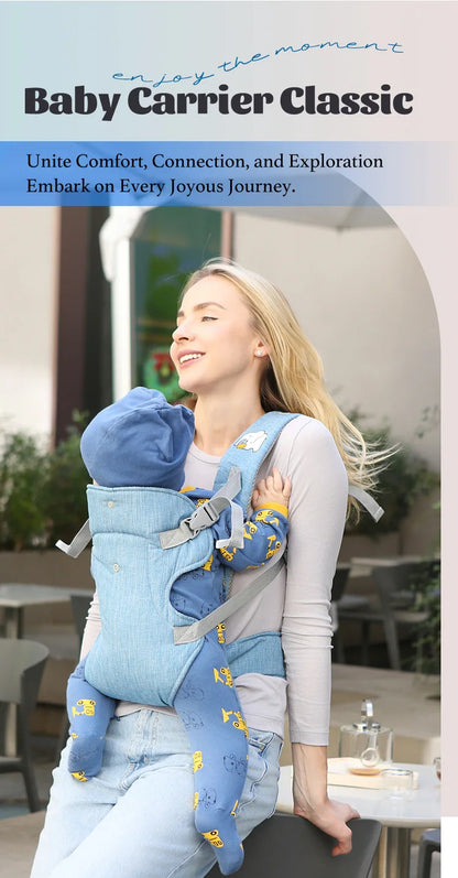 Sangle de Portage Bébé 4-en-1 – Coussin & Sangle Convertible en Siège | Face à Face & Face au Monde | 0–2 Ans
