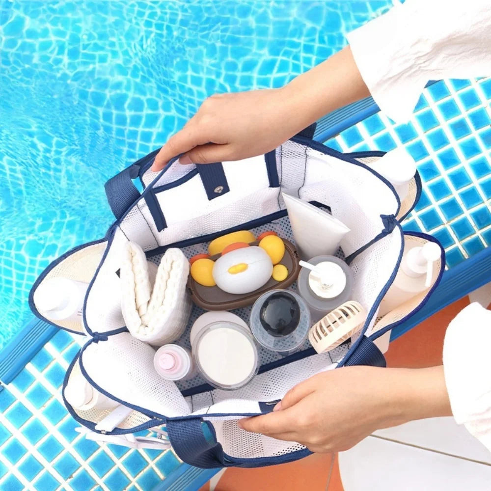 Sac de Plage et Gym en Maille – Grande Capacité, Portable, Idéal Piscine et Voyage