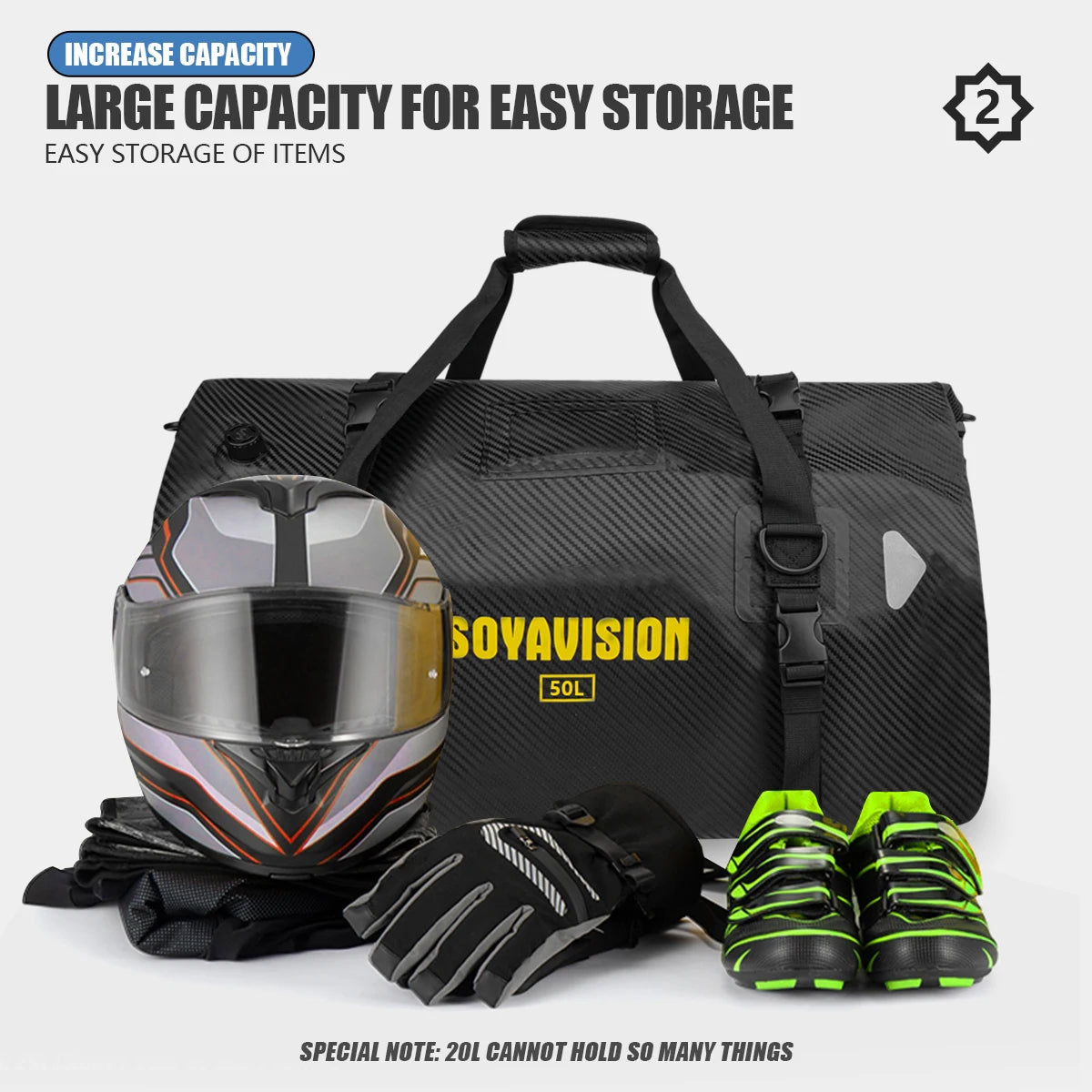 Waterproof Motorcycle Tail Bag - 20L to 100L