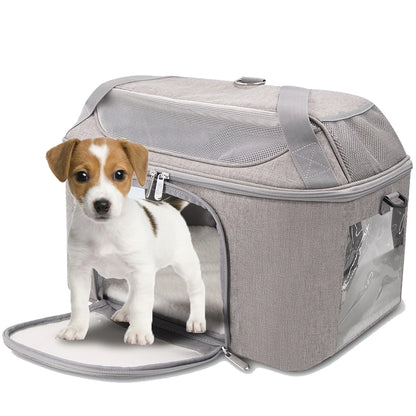 Sac à Dos Transporteur Respirant Chat & Petit Chien – Approuvé Compagnie Aérienne | Voyage & Balade | Gris & Noir