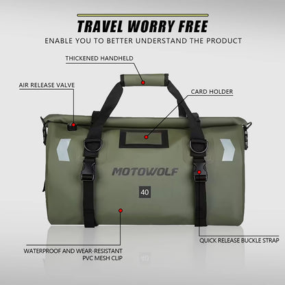 Waterproof Motorcycle Tail Bag - 20L to 100L