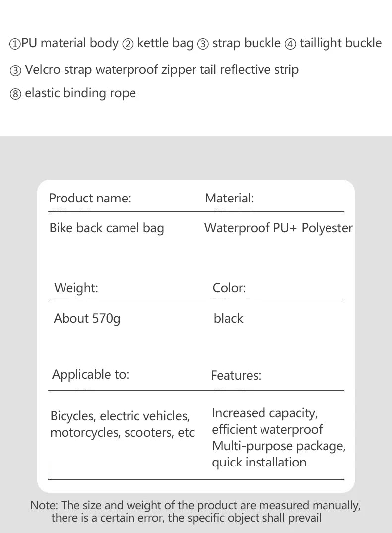 Rear Bike Pannier - Large Capacity, Foldable & Waterproof