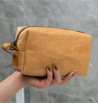 Trousse de maquillage écologique en papier kraft – Imperméable & Doublure douce