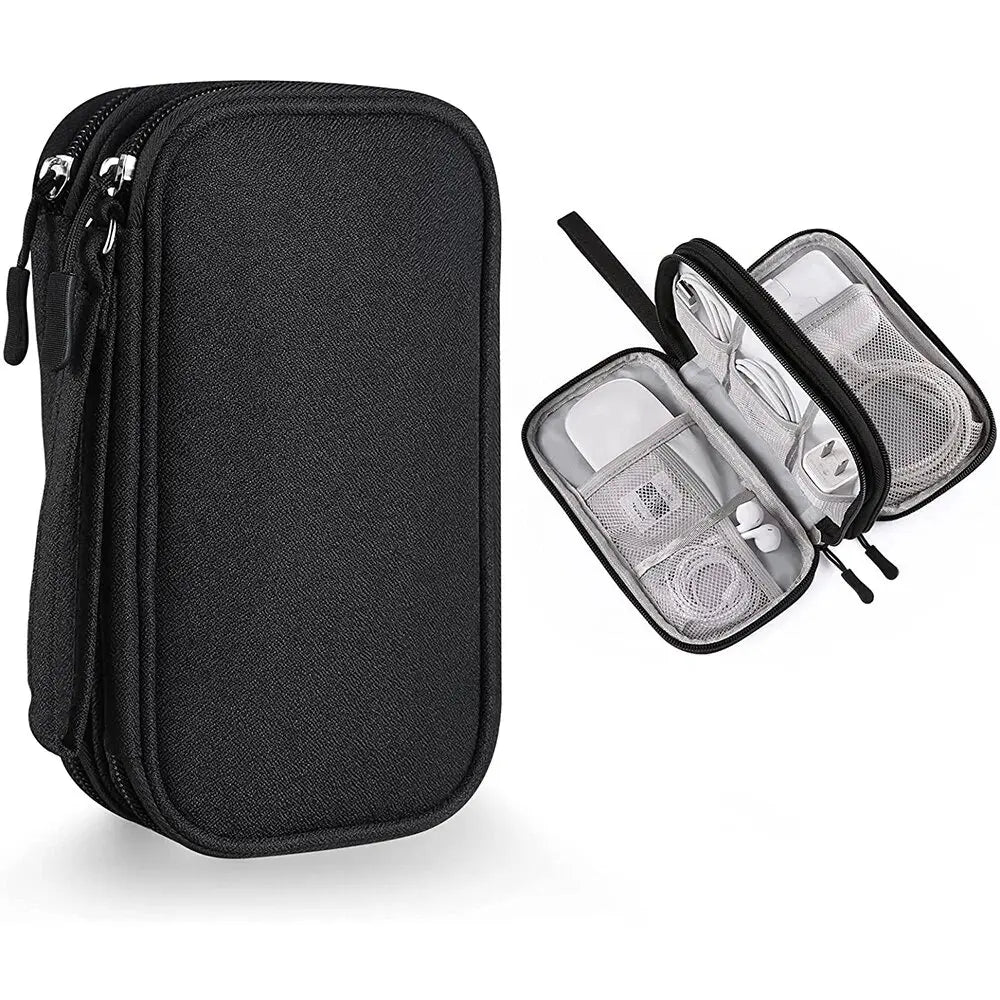 Pochette Organisateur de Câbles – Double ou Simple Couche, Imperméable & Compacte