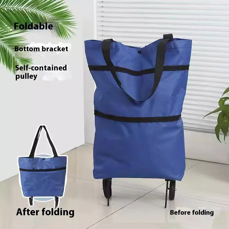 Foldable Eco Shopping Trolley Bag with Wheels – Large Capacity Shopping Cart