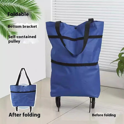 Foldable Eco Shopping Trolley Bag with Wheels – Large Capacity Shopping Cart