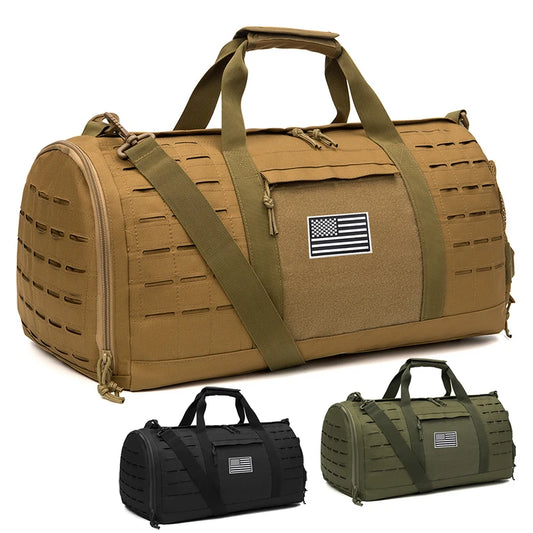 40L Tactical Duffle Bag – Gym, Travel & Weekend with Shoe Compartment