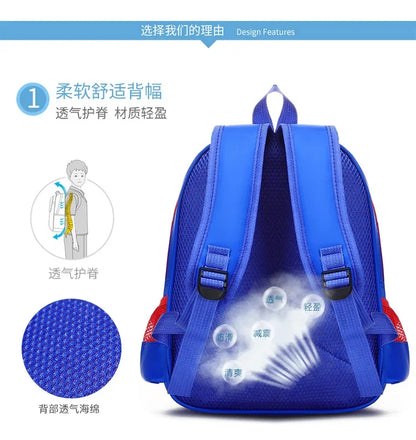 Spider-Man Kids' Backpack — ergonomic, cartoon, ages 4-13