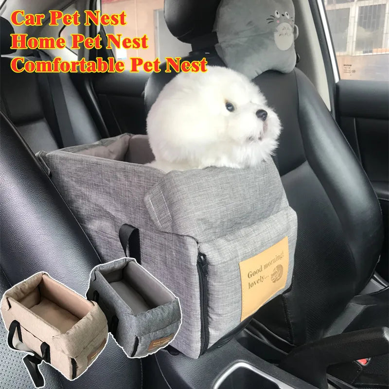 Dog & Cat Car Seat Bed – Portable & Washable | Car Safety | Sizes S & L | Chihuahua