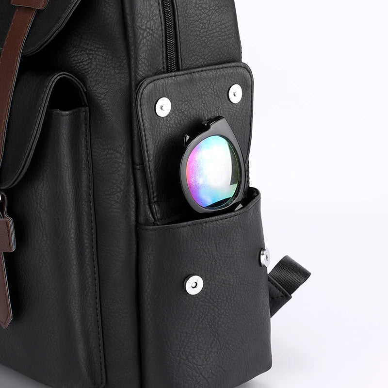 Men's PU Leather Backpack – Large Capacity, Laptop & Casual Style