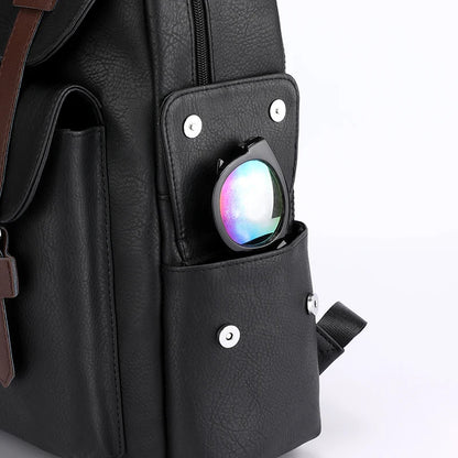 Men's PU Leather Backpack – Large Capacity, Laptop & Casual Style