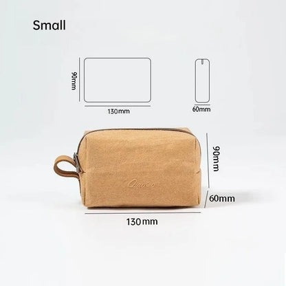 Trousse de maquillage écologique en papier kraft – Imperméable & Doublure douce