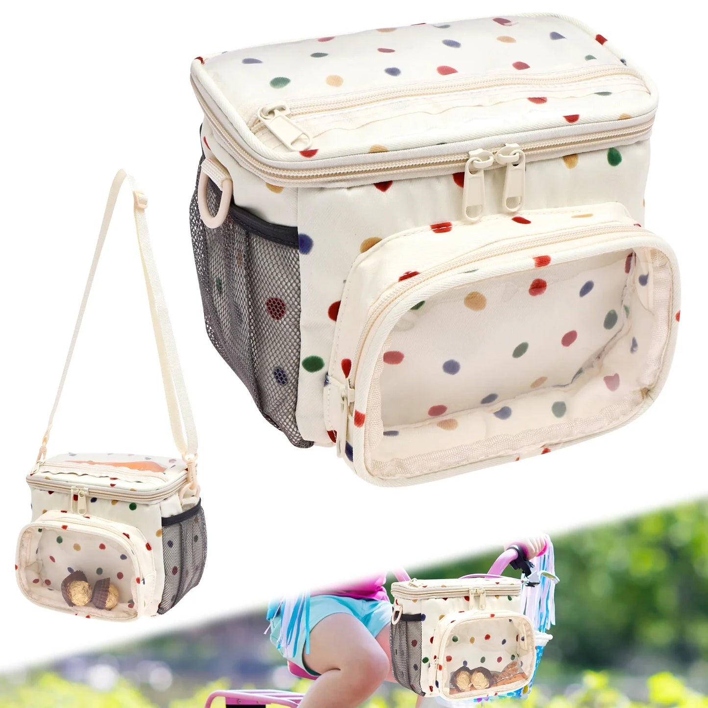 Panier Vélo Enfant – Sac de Guidon Multi-Poches pour Trottinette et Vélo