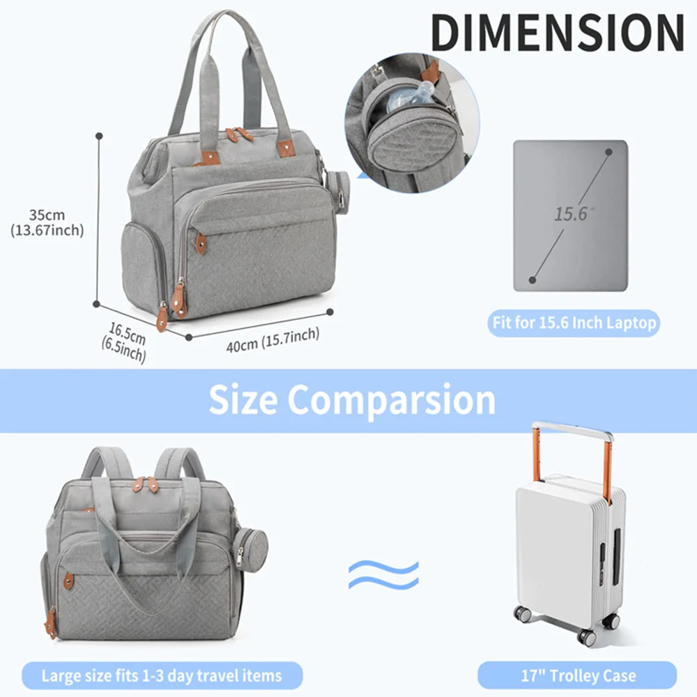 Multifunction Diaper Bag for Mom & Dad – Backpack & Shoulder Bag | Shoe Compartment | Large Capacity