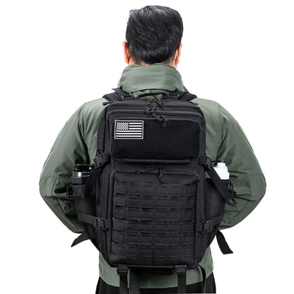 Sac à Dos Tactique 25L & 45L – Randonnée, Voyage, École & Camping | Homme & Femme | Noir & Gris