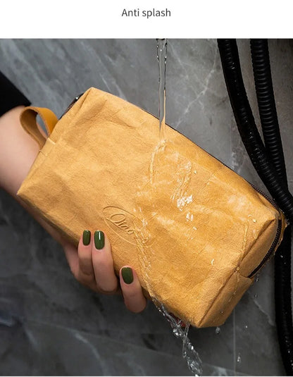 Trousse de maquillage écologique en papier kraft – Imperméable & Doublure douce
