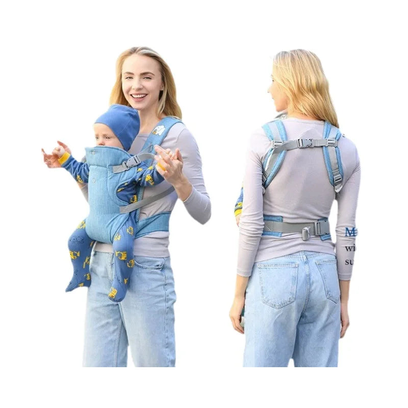 Sangle de Portage Bébé 4-en-1 – Coussin & Sangle Convertible en Siège | Face à Face & Face au Monde | 0–2 Ans