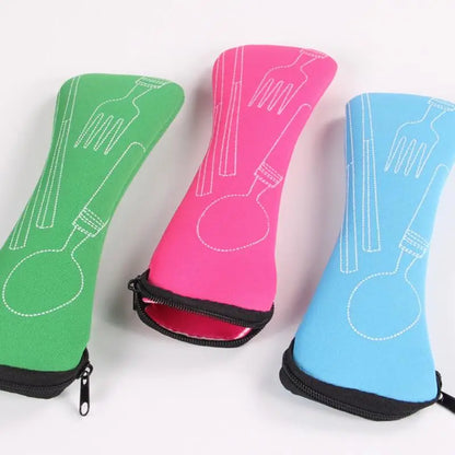 Portable Fabric Cutlery Pouch – Travel & Picnic Cutlery Storage