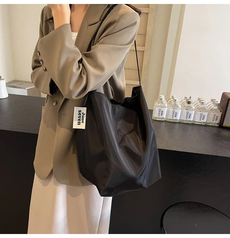 Sac Seau Fourre-Tout Minimaliste – Grande Capacité, Style Rétro pour Femme
