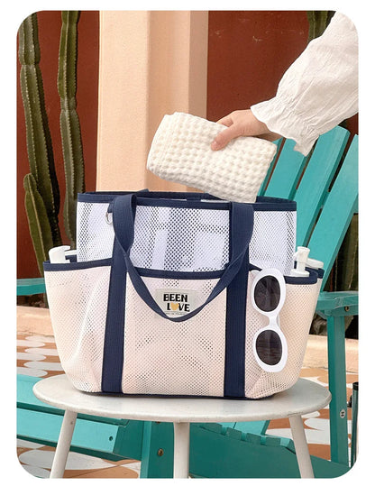 Sac de Plage et Gym en Maille – Grande Capacité, Portable, Idéal Piscine et Voyage