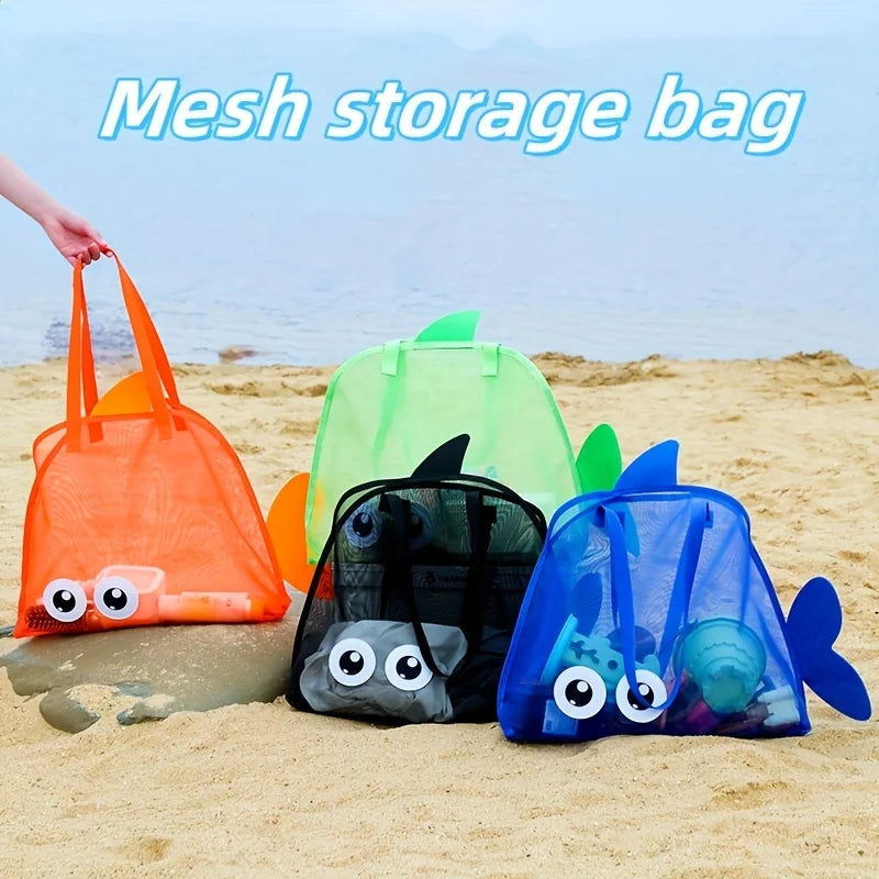 Family Mesh Beach Bag – Large Capacity, Toys, Shells, and Vacation Essentials