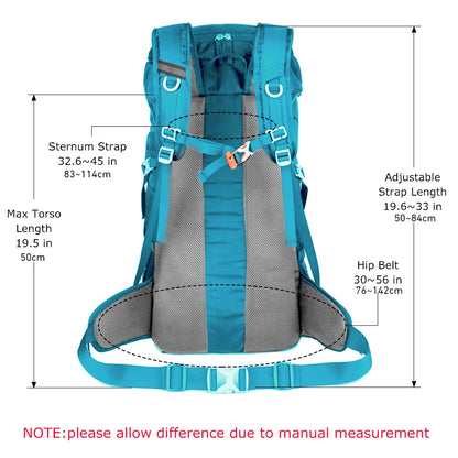 WESTTUNE 50L Hiking Backpack with Rain Cover