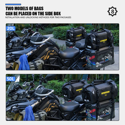 Waterproof Motorcycle Tail Bag - 20L to 100L
