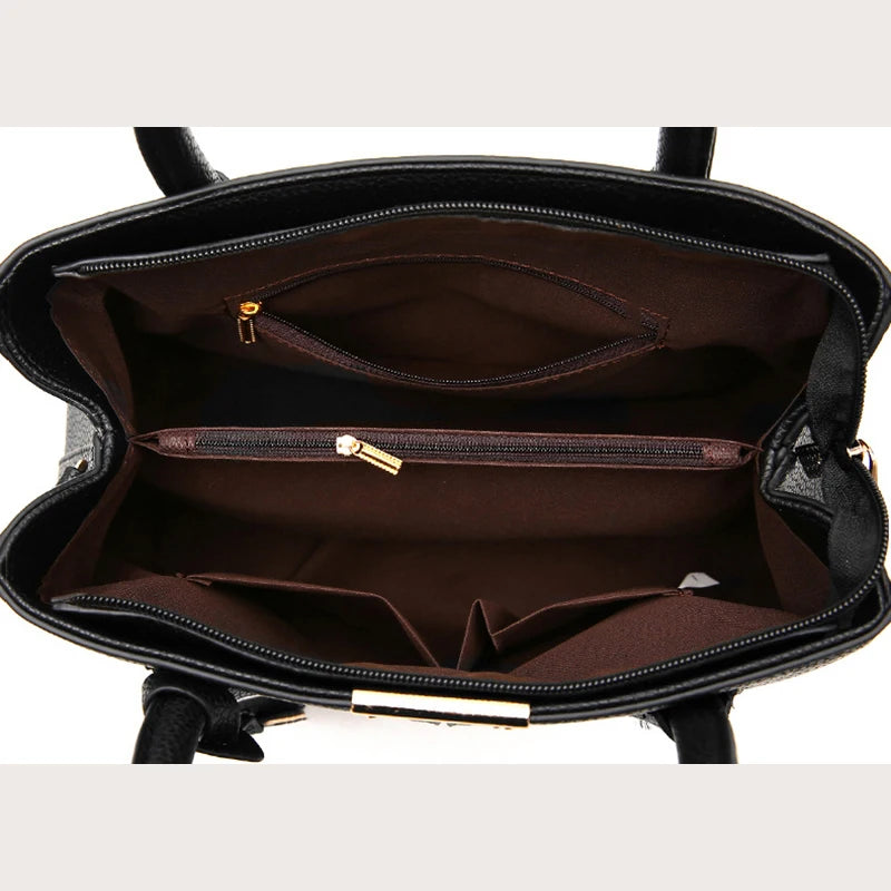 Women's PU Leather Tote Bag - Large, Shoulder & Crossbody