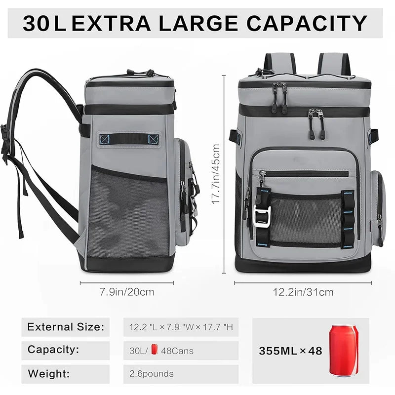 30L Insulated Backpack — Waterproof & Leakproof | Camping, Beach & Picnic