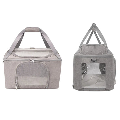 Sac à Dos Transporteur Respirant Chat & Petit Chien – Approuvé Compagnie Aérienne | Voyage & Balade | Gris & Noir