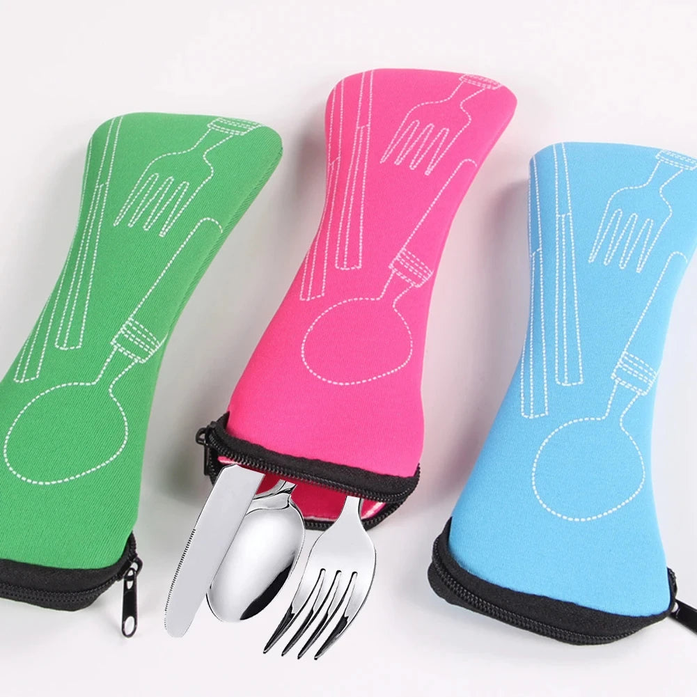 Portable Fabric Cutlery Pouch – Travel & Picnic Cutlery Storage