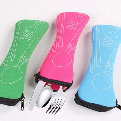 Portable Fabric Cutlery Pouch – Travel & Picnic Cutlery Storage