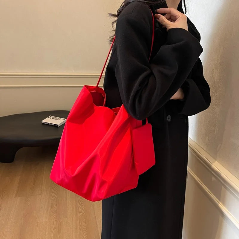 Sac Seau Fourre-Tout Minimaliste – Grande Capacité, Style Rétro pour Femme