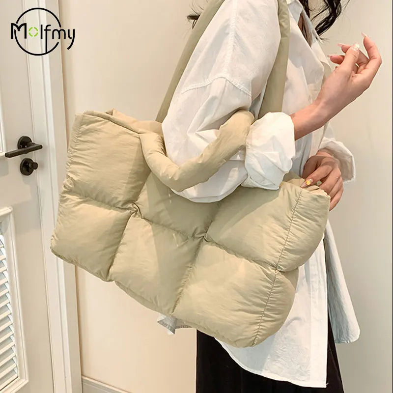 Sac Fourre-Tout Matelassé à Carreaux – Grande Capacité, Imperméable & Style Rétro