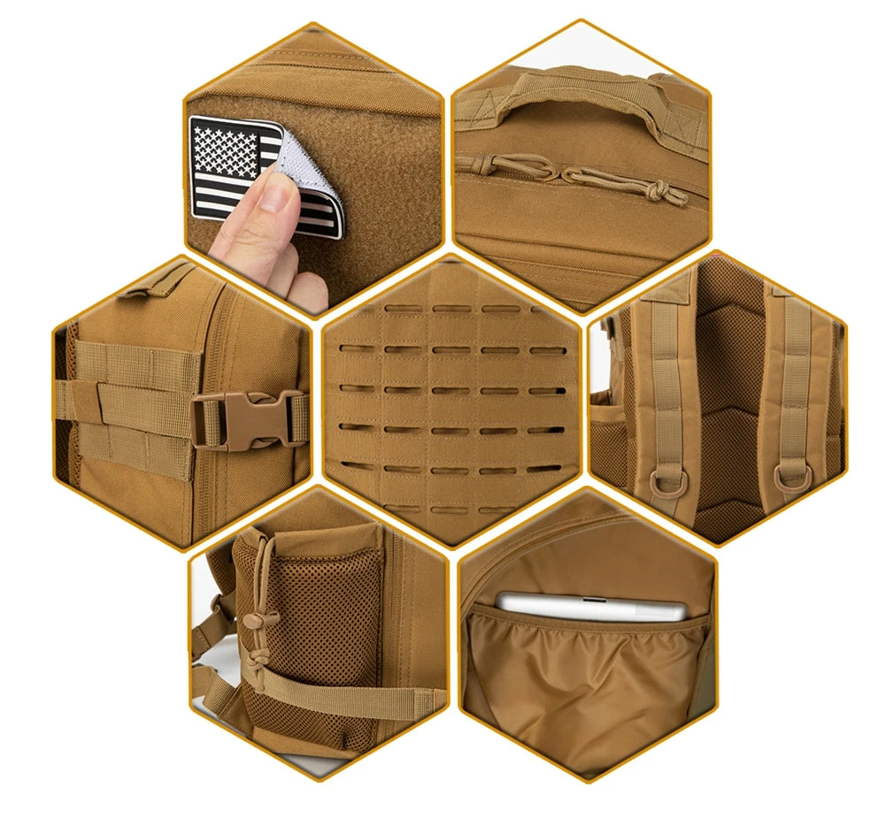 Sac à Dos Tactique 25L ReFire Gear – MOLLE Unisexe