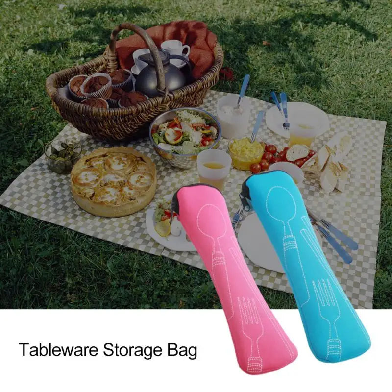 Portable Fabric Cutlery Pouch – Travel & Picnic Cutlery Storage
