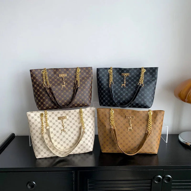 Soft leather tote bag – Large capacity with accessories