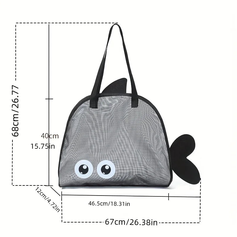 Family Mesh Beach Bag – Large Capacity, Toys, Shells, and Vacation Essentials