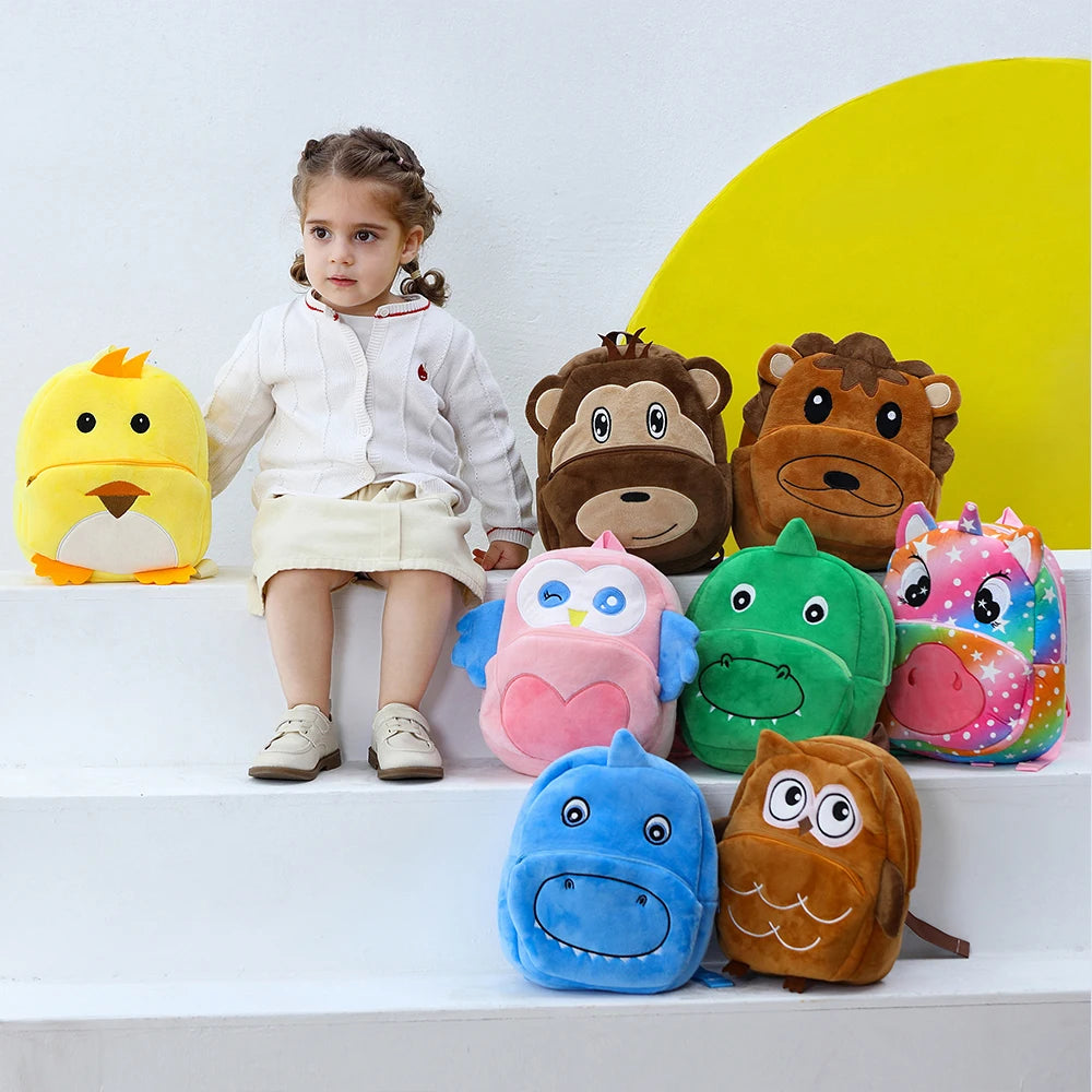 Sac à Dos Enfant Animaux – Canard, Vache, Grenouille – Grande Capacité, École et Voyage