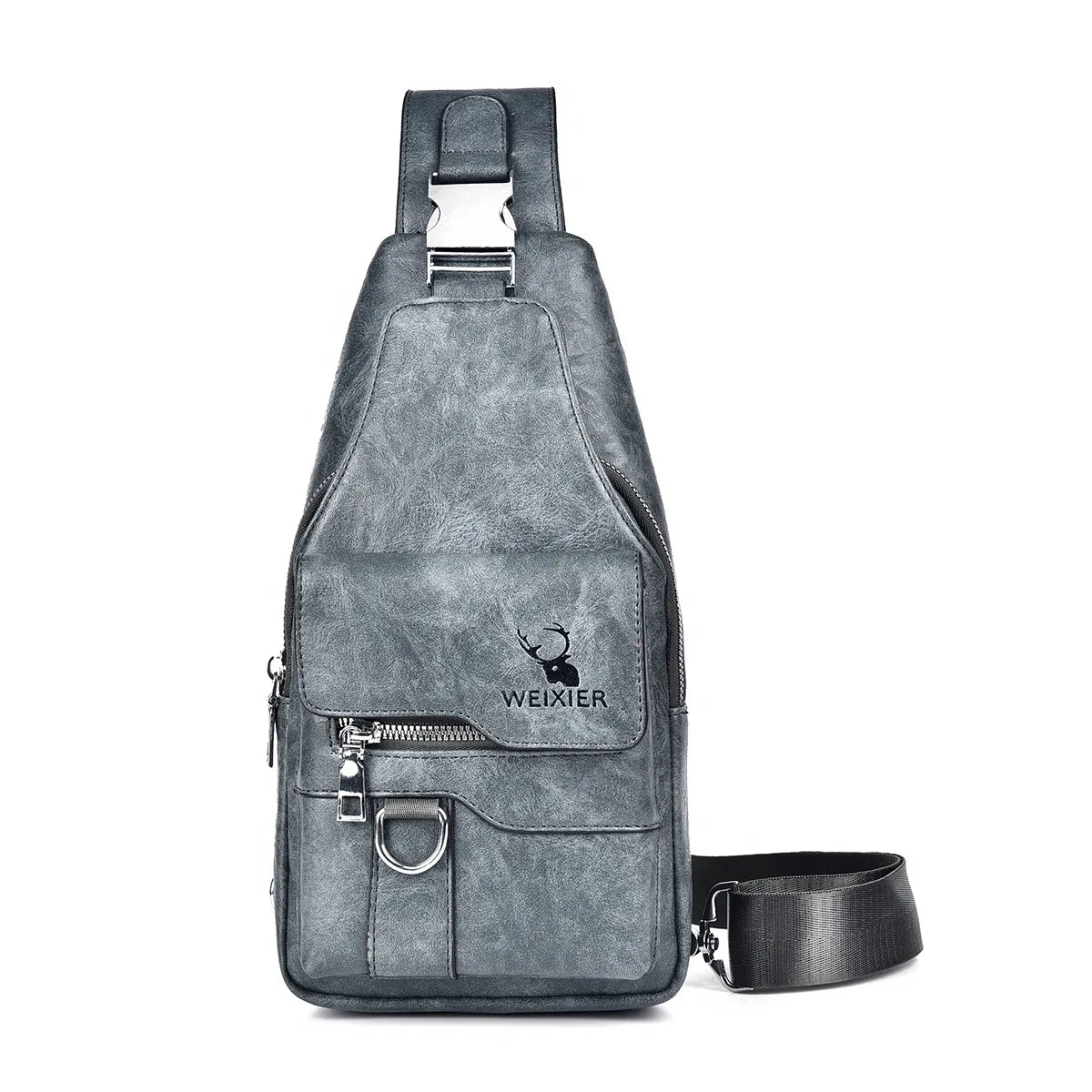 Sac Bandoulière Vintage pour Homme — Semi-Cuir & Grande Capacité