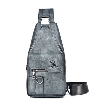 Sac Bandoulière Vintage pour Homme — Semi-Cuir & Grande Capacité