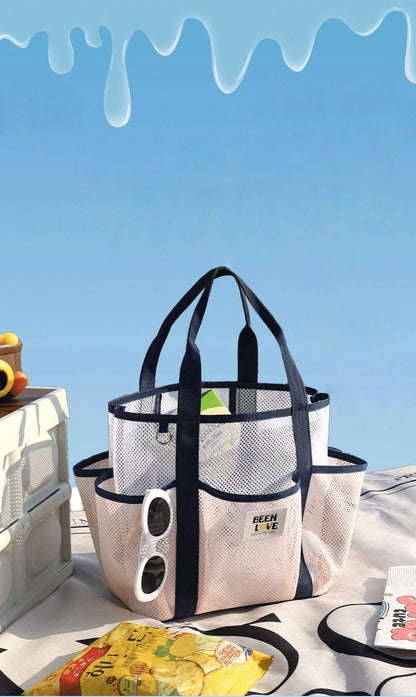 Sac de Plage et Gym en Maille – Grande Capacité, Portable, Idéal Piscine et Voyage