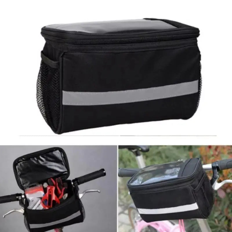 Sacoche de guidon vélo – Poche isotherme, fenêtre téléphone & bande réfléchissante