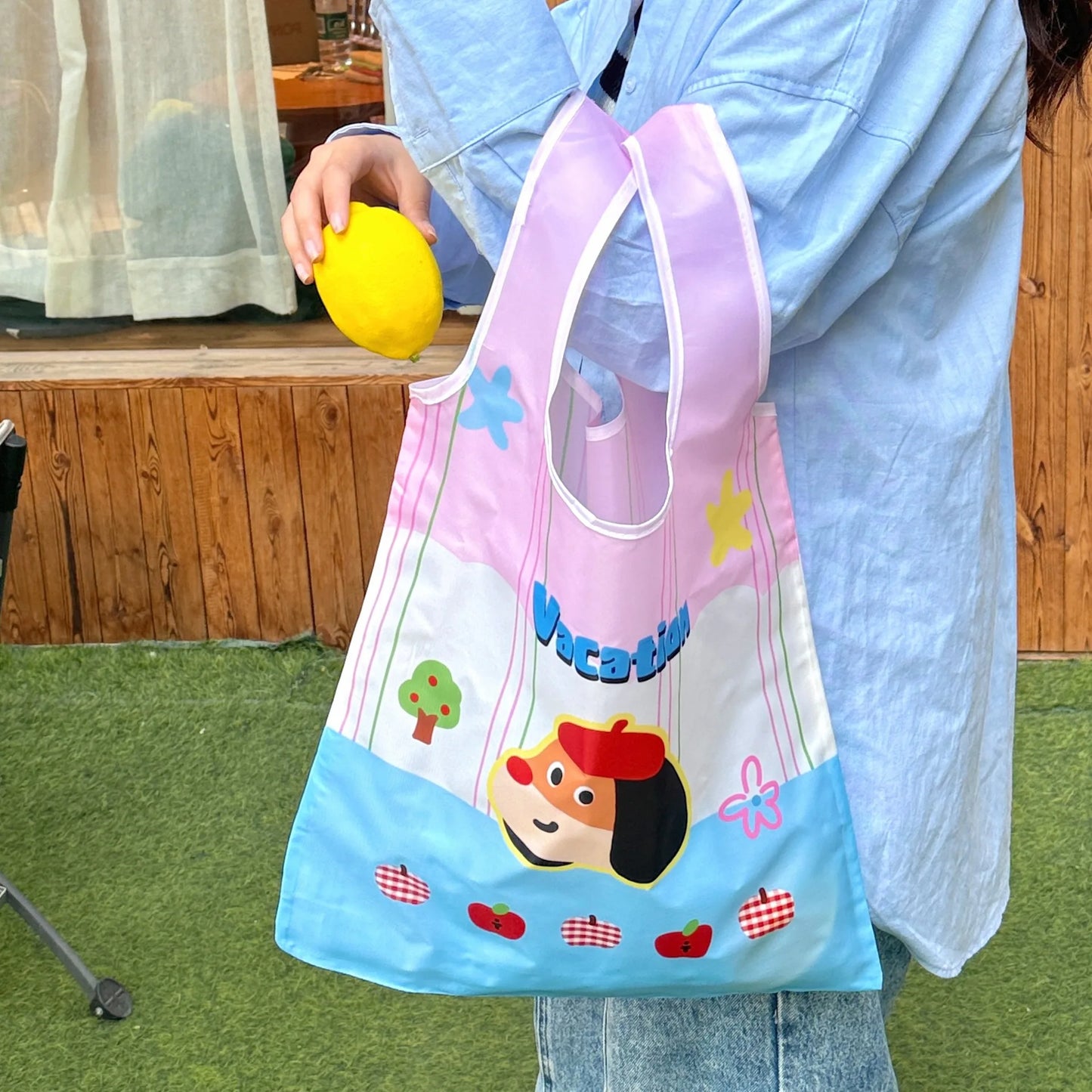 Foldable Eco-Friendly Tote Bag Large Capacity – Reusable & Cute Shopping Bag