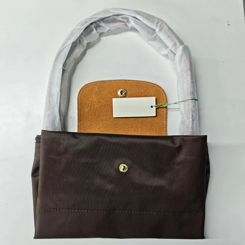 Foldable Embroidered Nylon Hobo Bag – Women's Shoulder Bag, Lightweight & Chic