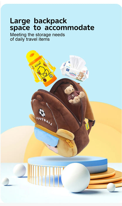 Mini Sac à Dos Peluche Enfant – Animaux Sportifs Cartoon | Fille & Garçon | 1 à 4 Ans | 9 Motifs Rigolos